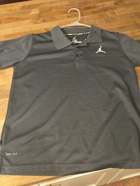 Jordan Charcoal Gray Polo with White Jumpman